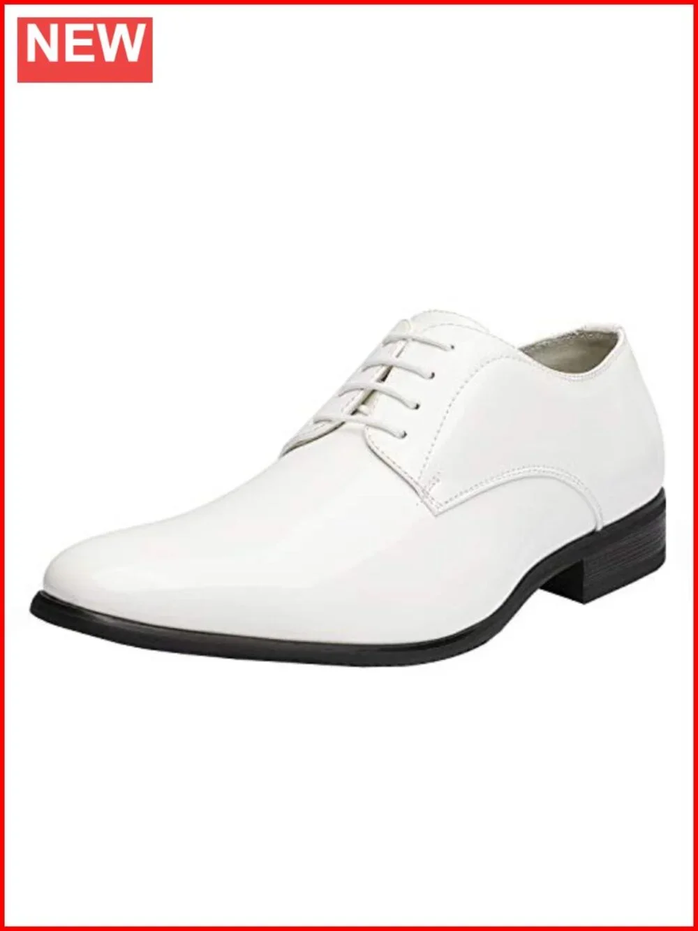 Faux Patent Leather Tuxedo Dress Shoes Classic Lace-up Formal Oxford Men's